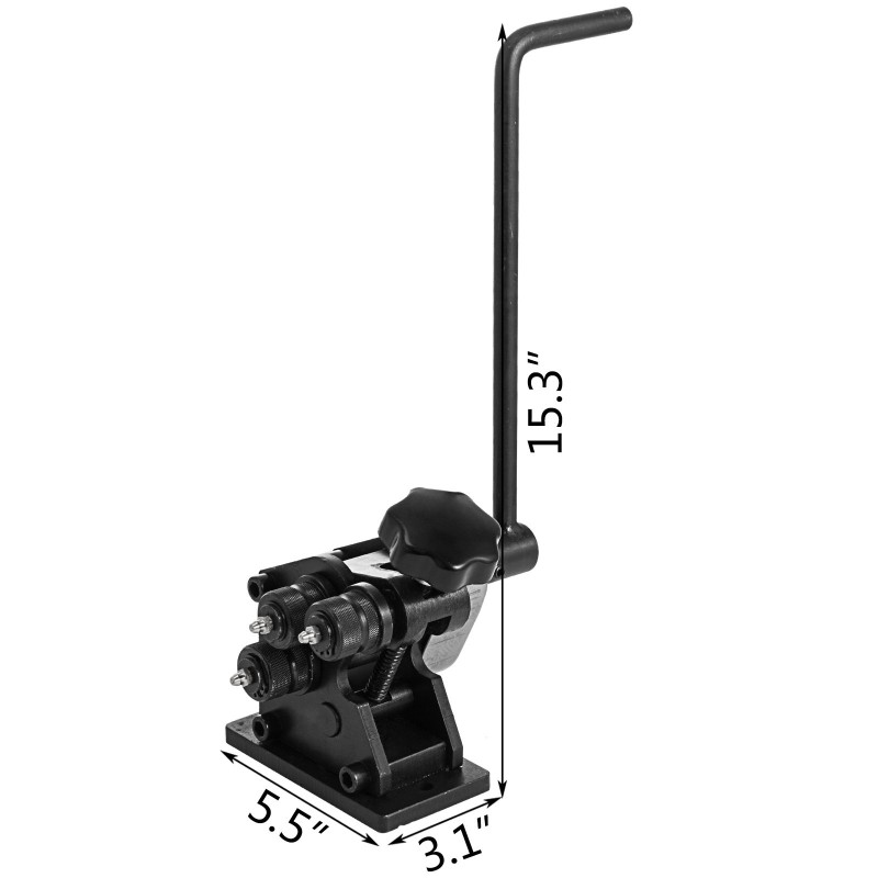 Käsikäyttöinen kovetettu teräs rengastaivutin vähimmäishalkaisija kolme tuumaa kahva kolmesataaneljäkymmentäkolme millimetriä