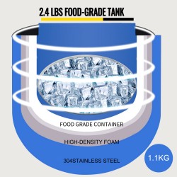 Työpöytämallinen kannettava jääpalakone vesiautomaatilla kahdeksantoista kilogrammaa vuorokaudessa kaksikymmentäneljä
