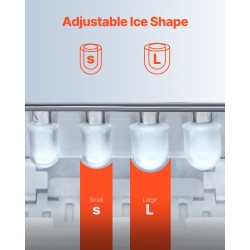 Pöytätason jääpalakone ruostumatonta terästä 33 paunaa päivässä 9 jääpalaa