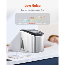 Pöytätason jääpalakone ruostumatonta terästä 33 paunaa päivässä 9 jääpalaa