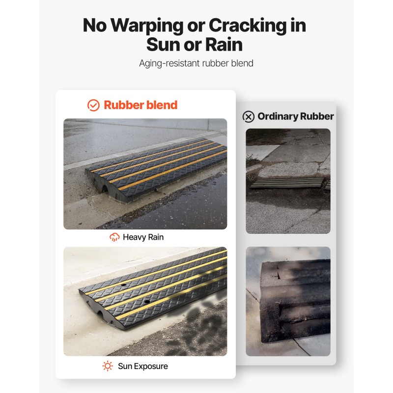 Kuminen reunakynnys 66 mm nousu 15 tonnin kantavuus keltaisilla heijastinnauhoilla 1 kpl