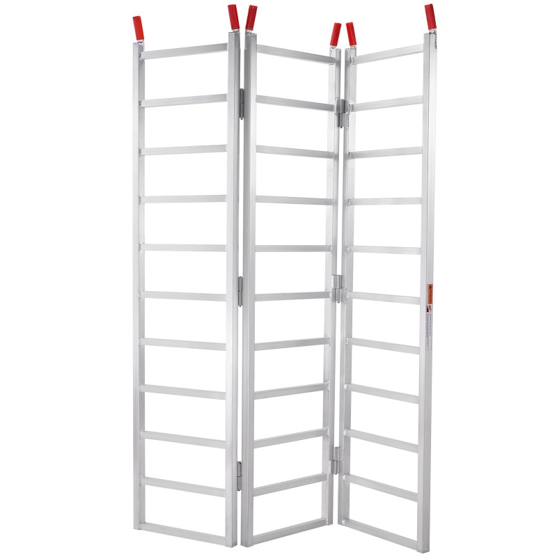 Alumiininen kolmiosainen lastausramppi 1956×1379 mm 0,7 t kuormahihnoin