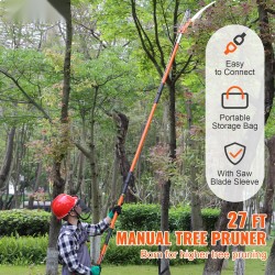 Oksasaha lasikuituvarrella 2,2–8,2 m teräksinen terä puiden pensaiden leikkaukseen