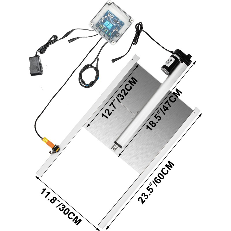 Automaattinen kanalan ovi alumiinirakenteinen 32 x 30 cm infrapunatunnistimella kaukosäätimillä