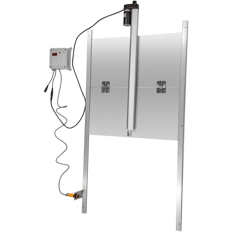 Automaattinen kanalan ovi alumiiniseos 30x30 cm ajastin valosensori infrapuna-anturi 2 kauko-ohjainta