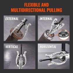 Ulosvetosarja 4-osainen hammaspyörien ja laakereiden 76–203 millimetriä käännettävillä leuoilla