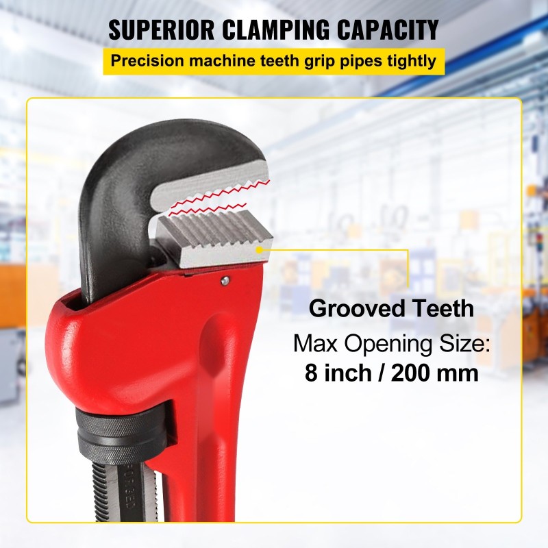 Putkiavain teräs 60 tuumaa 200 mm leukakapasiteetti LVI ja rakennustöihin