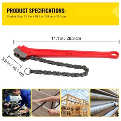 Putkiketjuavain hiiliteräs 36 tuumaa ketju 760 mm puristuskapasiteetti 110–185 mm