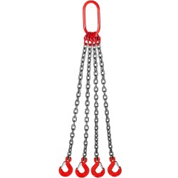 Nostoketju G80 luokan seosteräs 8 mm 1 m nelijalkainen koukuilla 4 t
