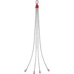 Teräsnostoketju G80 10 mm 300 cm nelijalkainen jousilukitteisilla koukuilla 8344 kg