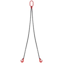 Teräsnostoketju 2 jalkainen 8 mm 150 cm G80 jousisalvakoukuilla 2993 kg