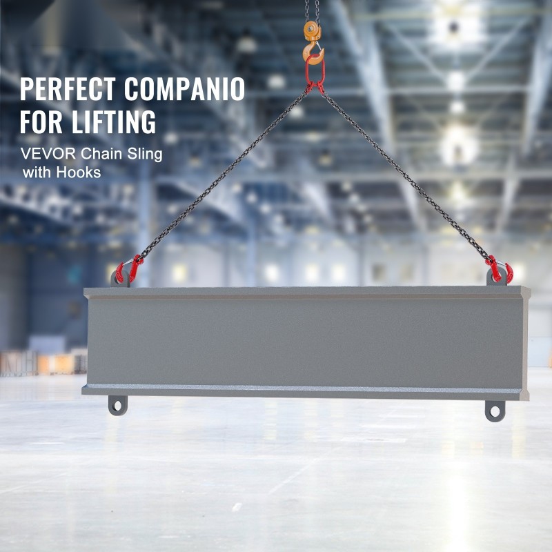 Teräsnostoketju 2-jalkainen 8 mm 150 cm G80 jousisalvakoukuilla 2993 kg