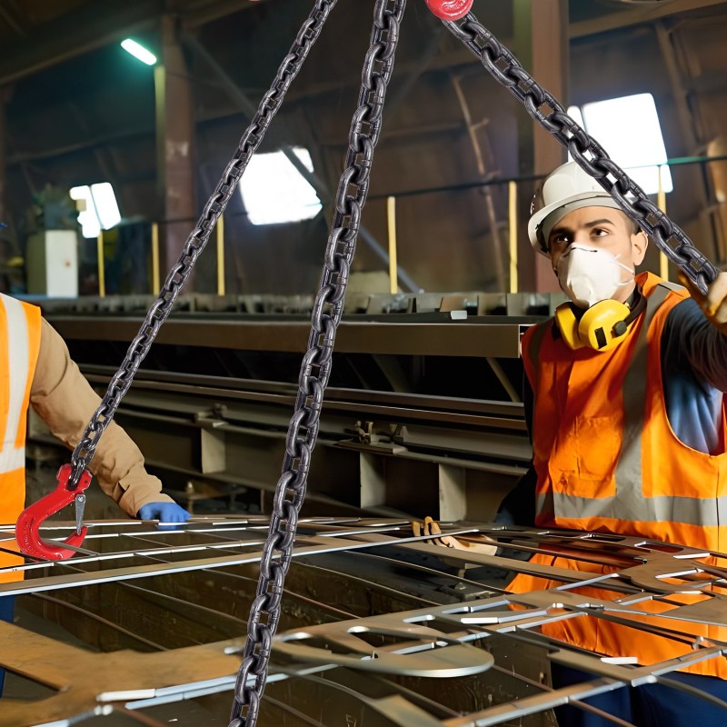 Nostoketju teräs G80 8 mm 182,9 cm kaksijalkainen jousisalpakoukuilla 2993 kg