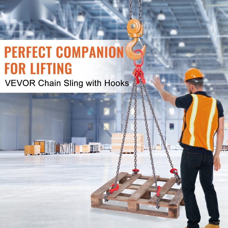 Ketjunostoliina G80-luokan teräsketju 8 mm 150 cm nelijalkainen 5 t