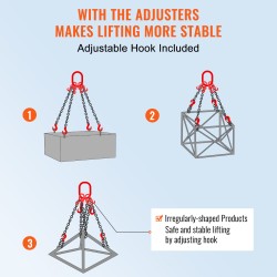 Ketjunostoliina G80-luokan teräsketju 8 mm 150 cm nelijalkainen 5 t