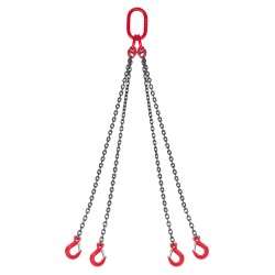 4 haarainen nostoketju 6 3 mm 1 5 m G80 seosteräksinen 2993 kg säädettävä koukut turvasalvoilla