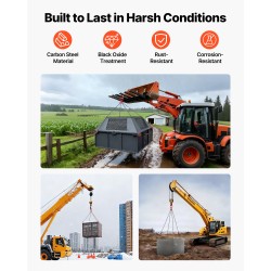 4-haarainen nostoketju 6,3 mm 1,5 m G80-seosteräksinen 2993 kg säädettävä koukut turvasalvoilla