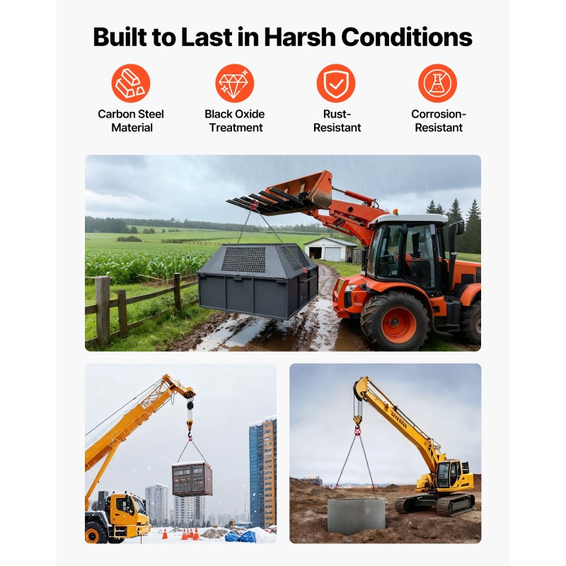 2-haarainen nostoslingi G80-seoslankateräsketju 8 mm 3 m 3,17 t koukuilla turvasalvoilla