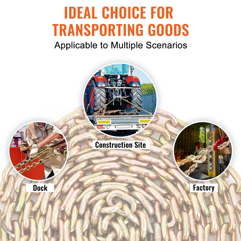 Kuljetusketju G80 mangaaniteräs galvanoitu 9,53 mm 6,10 m 3218 kg 2 kpl