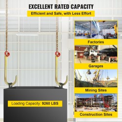 J-koukkuhinausketju G80 seosteräs 8 mm 3 m 2 kpl 4200 kg työkuorma