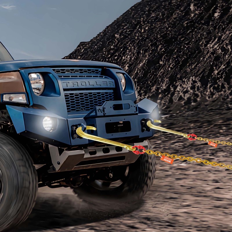 J-koukkuketjusarja 2 kpl G80 manganteräs 8 mm 180 cm galvanoitu 2448 kg