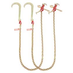 J-koukkuketjusarja 2 kpl G80 manganteräs 8 mm 180 cm galvanoitu 2448 kg