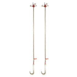 J-koukkuketjusarja 2 kpl G80 manganteräs 8 mm 180 cm galvanoitu 2448 kg