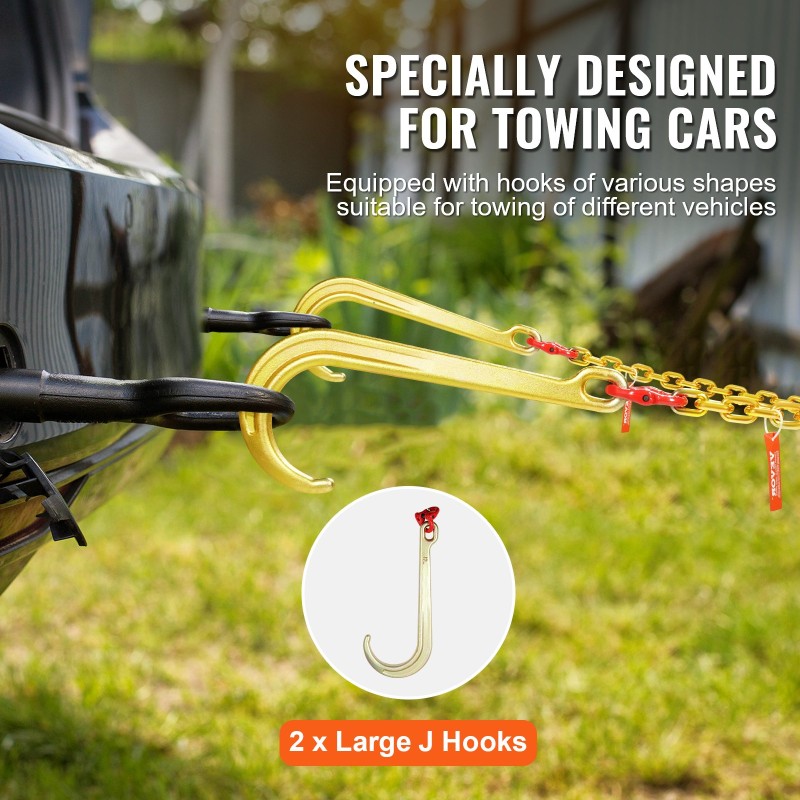 V-muotoinen hinausketju sinkitty Mn-teräs G80 8 mm 60 cm 4898 kg