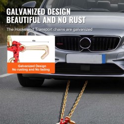 V-muotoinen vetoketju G80-luokan mangaaniteräs 8 mm 90 cm galvanoitu monikoukkuinen 4898 kg