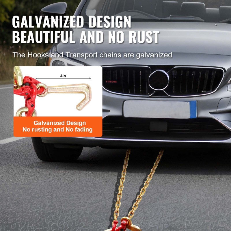 V-muotoinen vetoketju G80-luokan mangaaniteräs 8 mm 90 cm galvanoitu monikoukkuinen 4898 kg