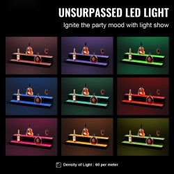 Akryylinen kaksitasoinen pulloteline 761 mm LED-valaistu RF-kaukosäädin sovellusohjaus