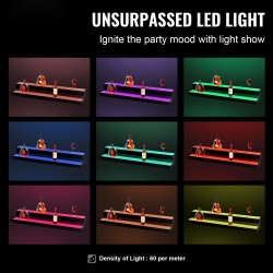 Akryylipulloteline LED-valaistu kaksitasoinen 40 tuuman monivärinen RF-kaukosäätimellä ja sovelluksella ohjattava kotibaariin