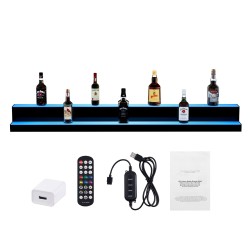 Pulloteline akryylinen 2-tasoinen 60-tuumainen LED-valaistu monivärisellä valaistuksella RF-kaukosäätimellä ja