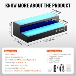 Pulloteline akryylinen kaksitasoinen kuusitoistatuumainen monivärisellä LED-valaistuksella radiotaajuusohjauksella ja