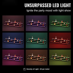 Akryylinen pulloteline 152,4 cm 3-portainen monivärinen LED-valaistus radiokaukosäädin sovellusohjaus