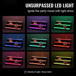 Valaistu akryylinen pulloteline 3-portainen 600x300x250 mm monivärinen valaistus kaukosäätimellä ja sovellusohjauksella