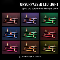 Pullohylly akryylinen kolmiportainen 762x300x250 mm monivärinen LED kaukosäädin ja sovellusohjaus kotibaarille