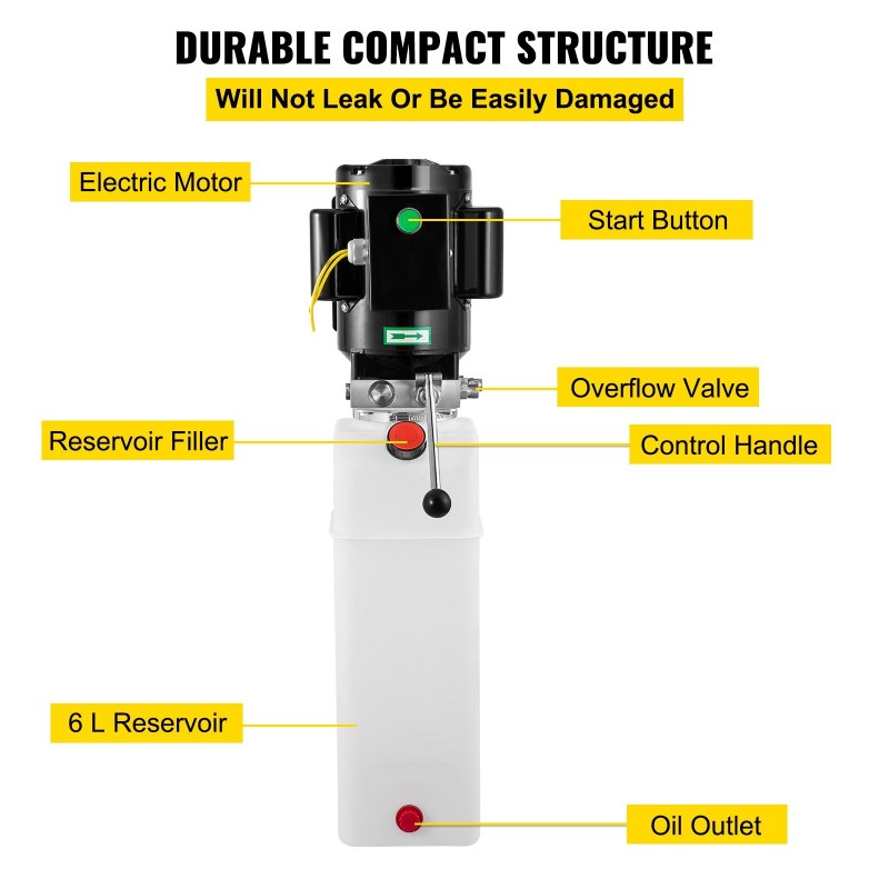Autonostimen hydraulinen voimayksikkö 6l säiliö 220V 50Hz 2,2kW 2750PSI