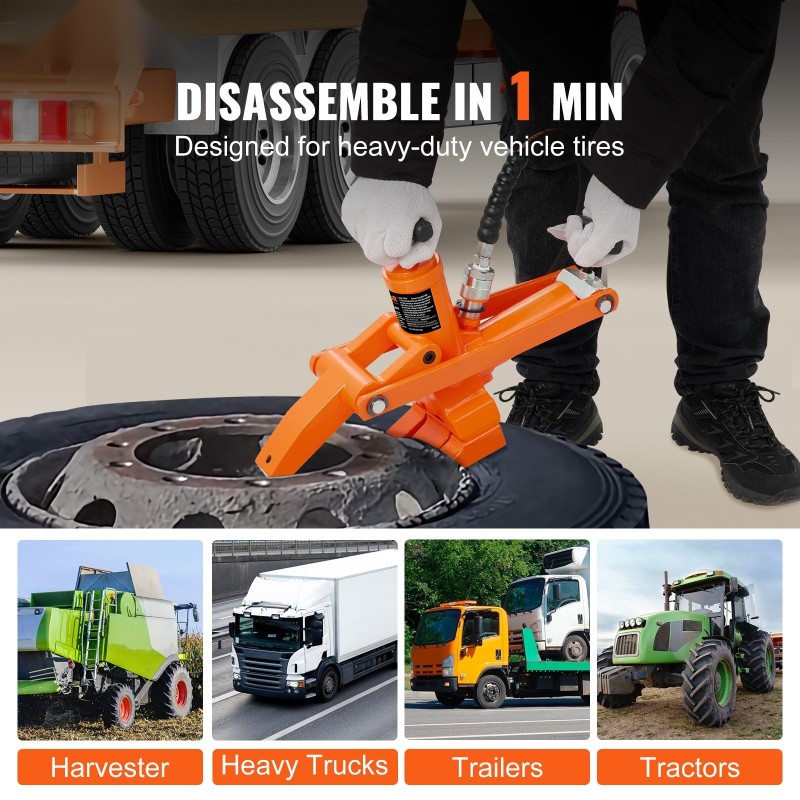 Hydraulinen rengasirrotin vankalla teräsrakenteella 700 barin jalkapumpulla traktoriin ja kuorma-autoon