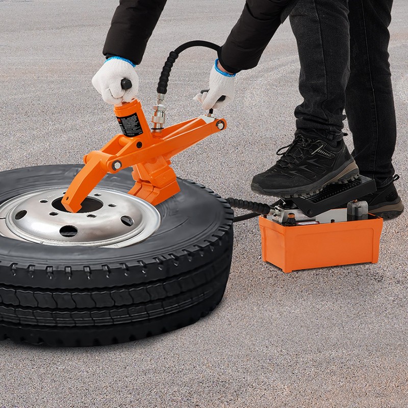 Hydraulinen rengasirrotin vankalla teräsrakenteella 700 barin jalkapumpulla traktoriin ja kuorma-autoon