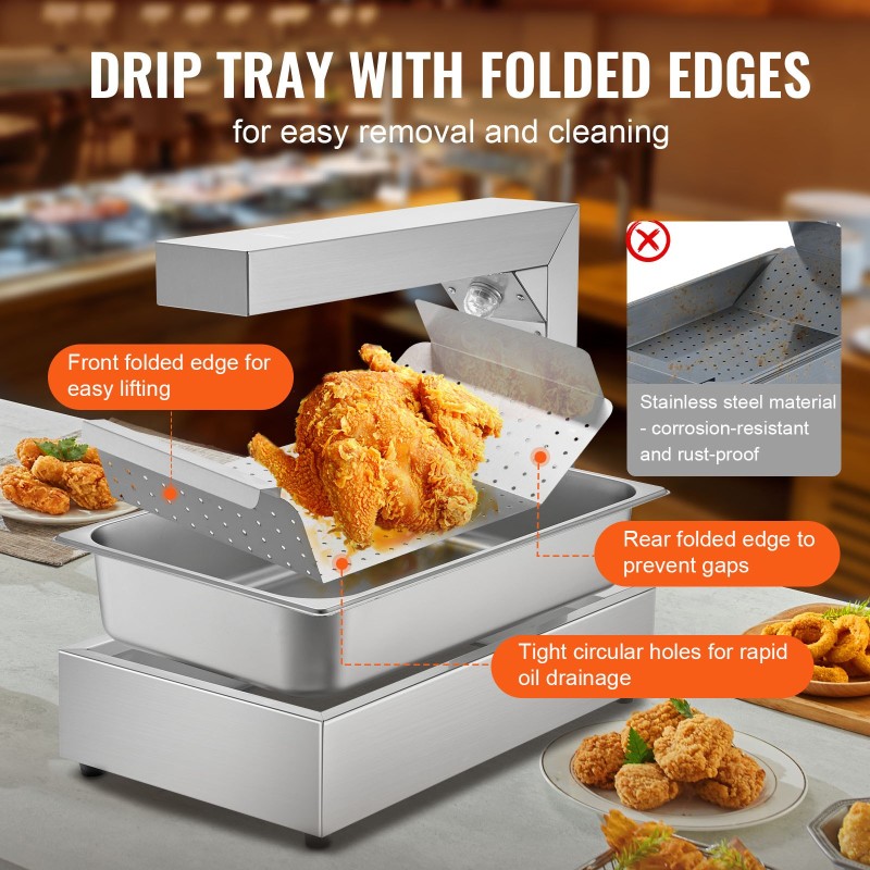 Ranskanperunoiden lämpölamppu 304 ruostumatonta terästä 750W 40–50°C pöytämalli