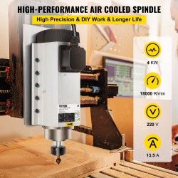 Ilmajäähdytteinen kara 4 kW ER25-istukalla 220 V jyrsintään