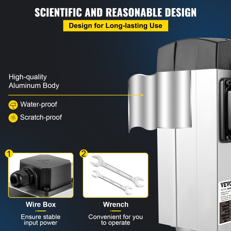 Ilmajäähdytteinen karamoottori 3 kW 220V ER20-istukka nelilaakeroinen alumiinirunko
