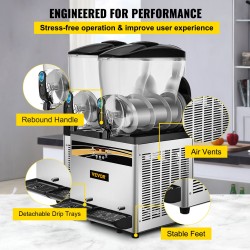 Slush-kone 2 x 15 L ruostumatonta terästä ammattikäyttöön