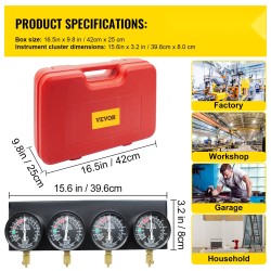 Kaasureiden synkronointisarja neljällä tyhjiömittarilla neljäkymmentä senttimetriä metallilevyllä seitsemänkymmentäneljä