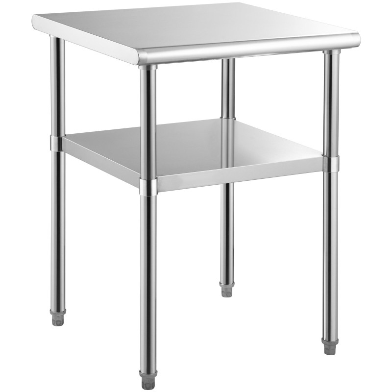 Ruostumaton teräs työtaso 61x61x91 cm 272 kg kantavuus säädettävä alataso pyörillä