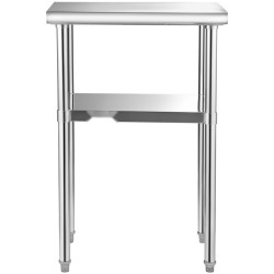 Valmistelupöytä 201 ruostumattomasta teräksestä 61 x 46 x 91 cm säädettävällä alahyllyllä