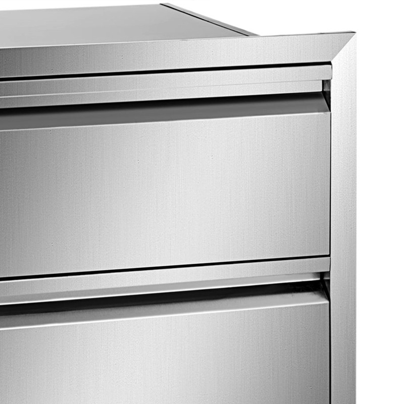 3-tasoinen ulkokeittiön laatikkomoduuli 201-ruostumatonta terästä koko 377×646×480 mm