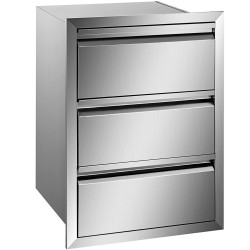 3-tasoinen ulkokeittiön laatikkomoduuli 201-ruostumatonta terästä koko 377×646×480 mm