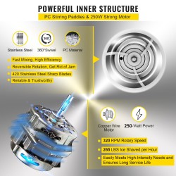 Jäähilekone 120 kg tunnissa 250 W ABS-muovi ruostumaton teräs ammattilaiskäyttöön